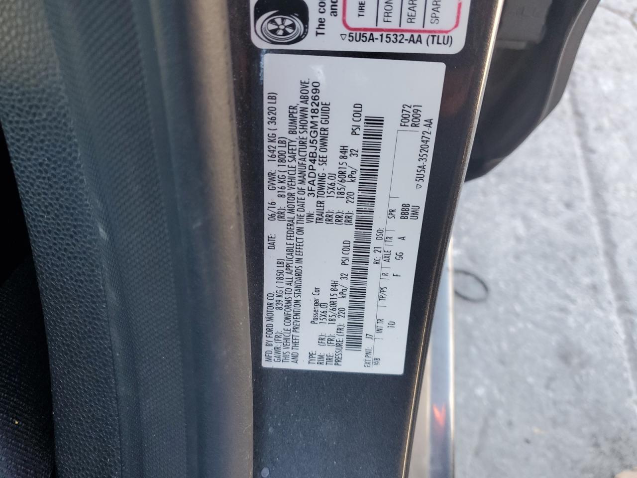 2016 FORD Fiesta