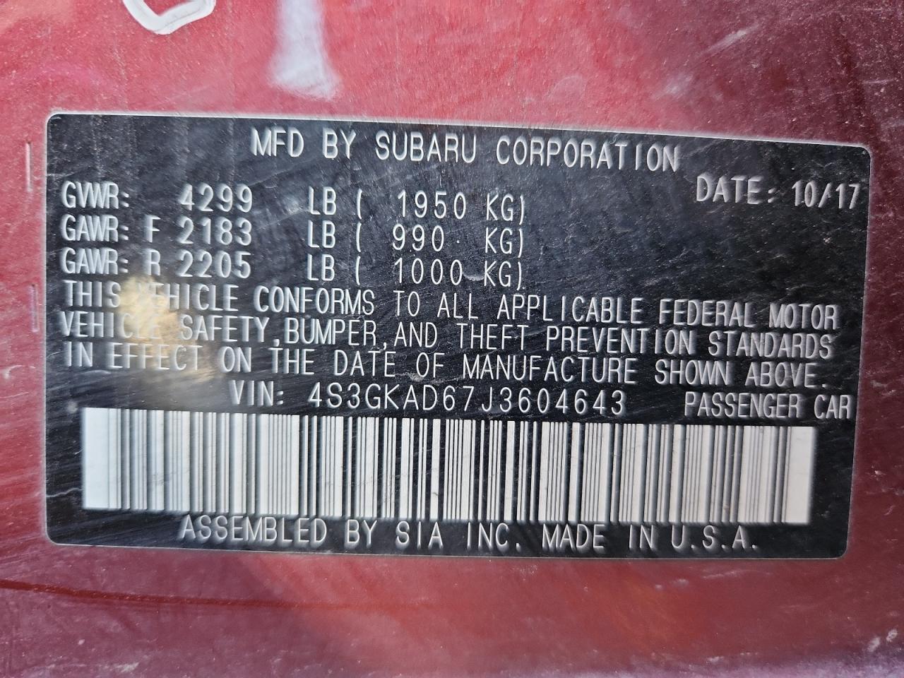 2018 SUBARU IMPREZA