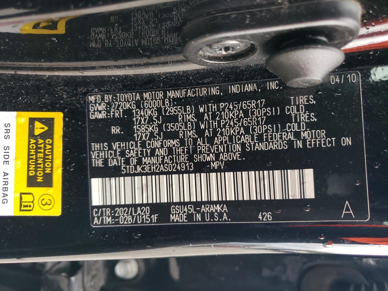 2010 TOYOTA HIGHLANDER