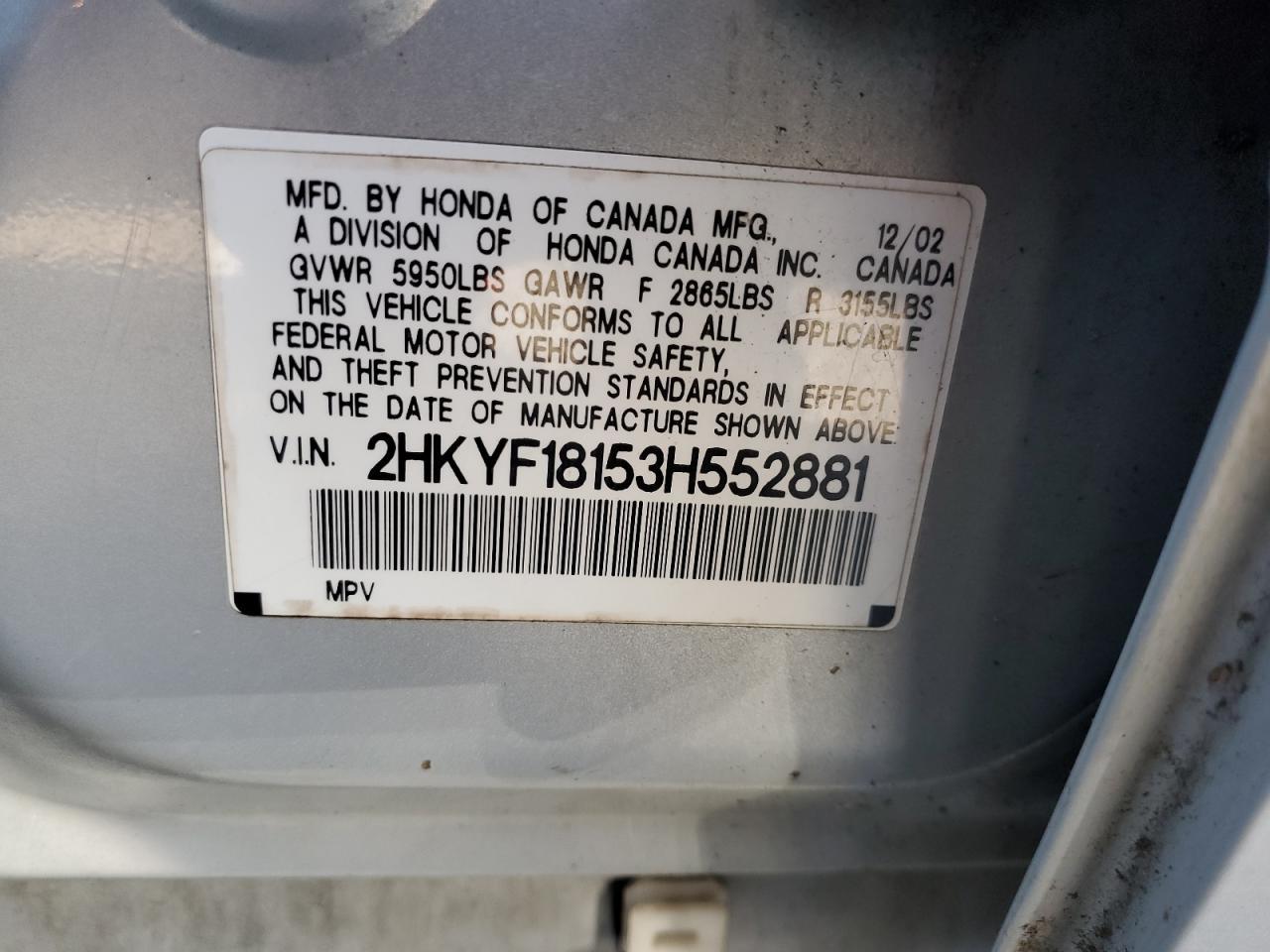 2003 HONDA PILOT