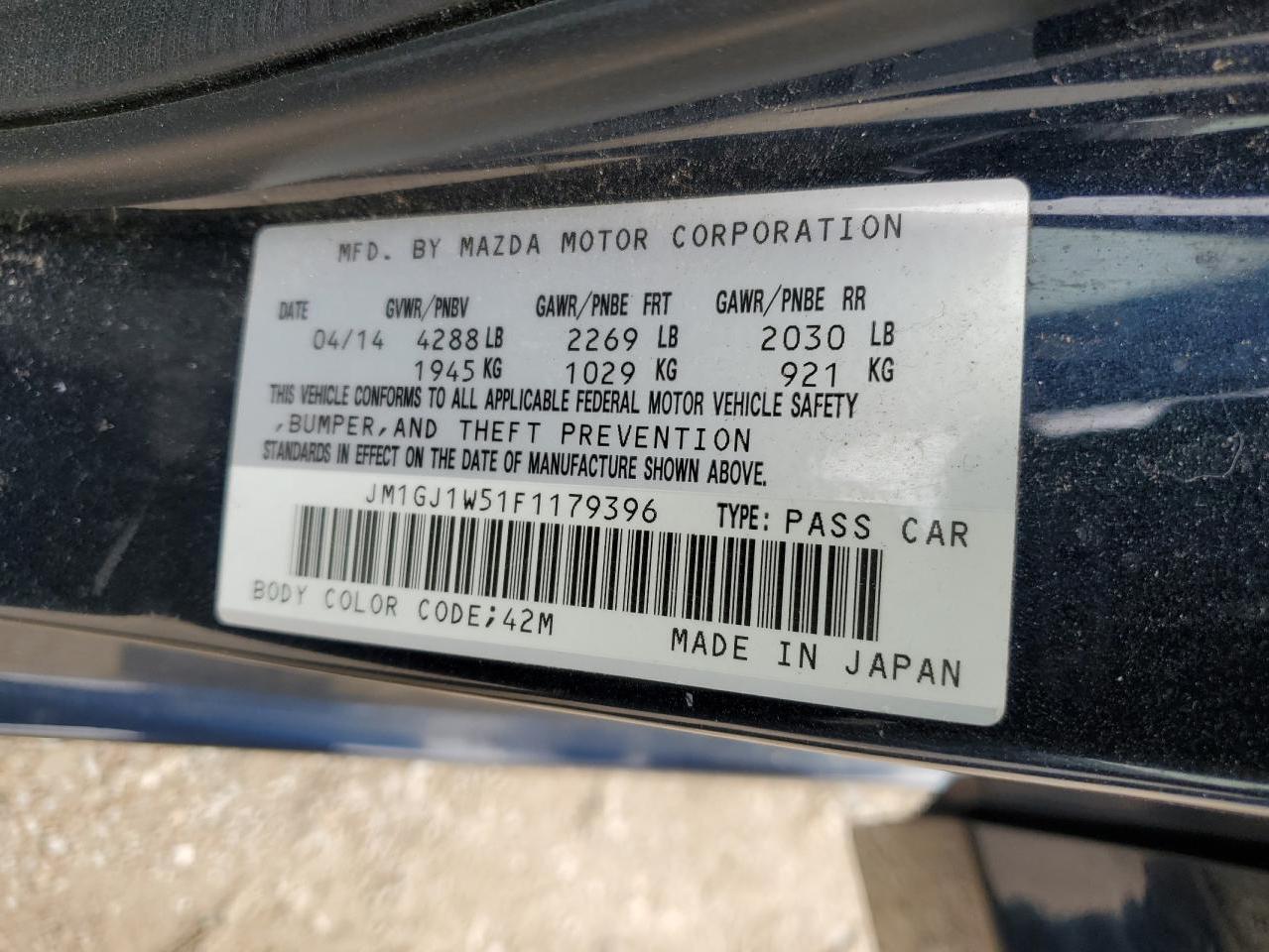 2015 MAZDA 6