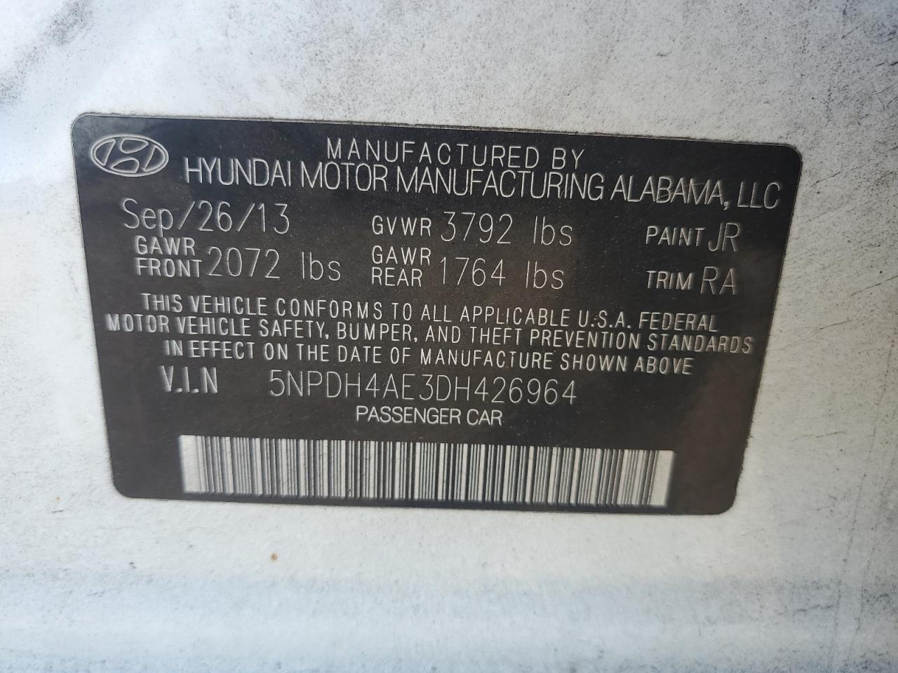 2013 HYUNDAI ELANTRA