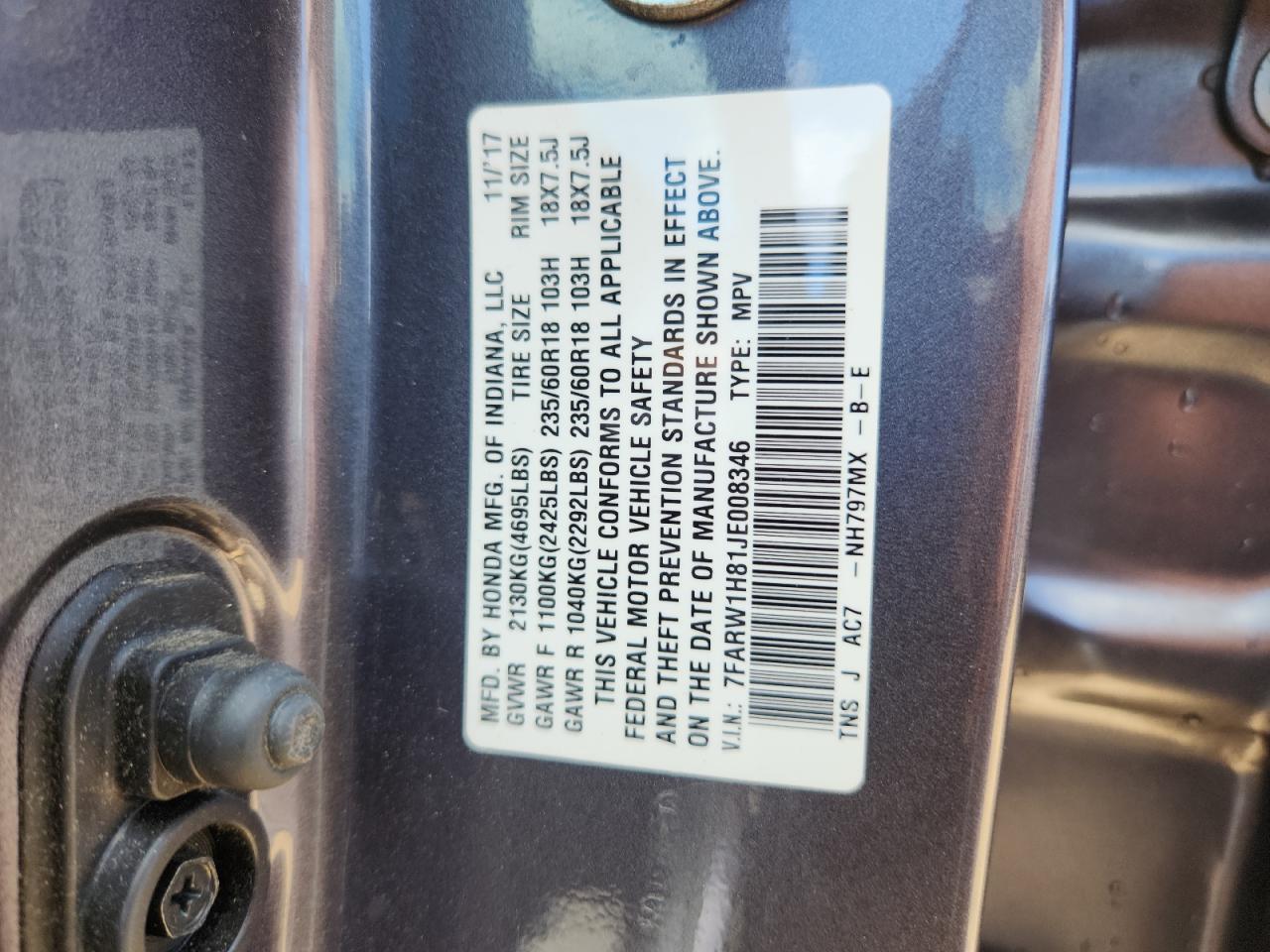 2018 HONDA CR-V