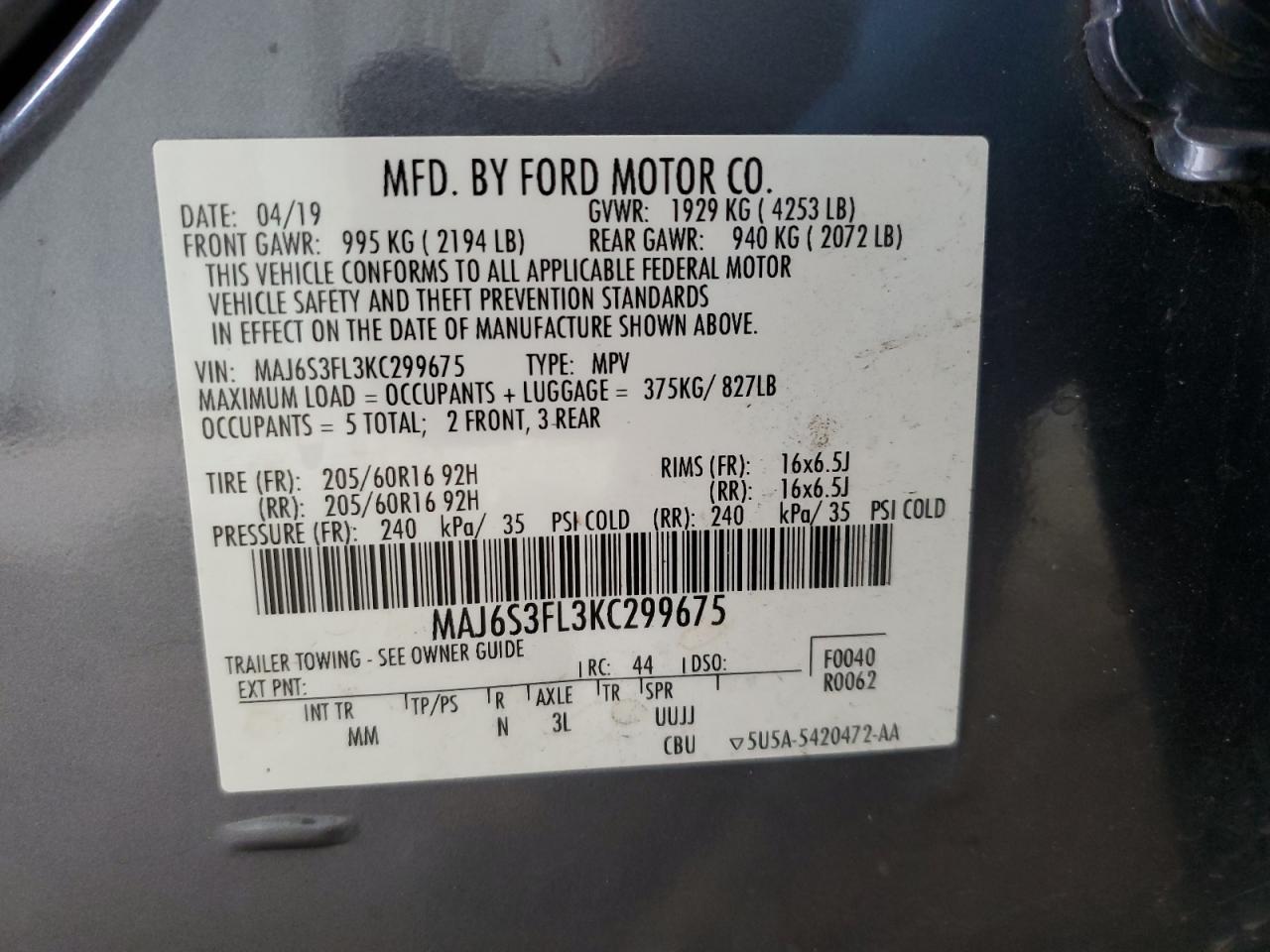 2019 FORD EcoSport