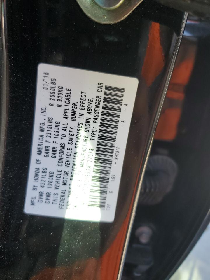 2016 HONDA ACCORD