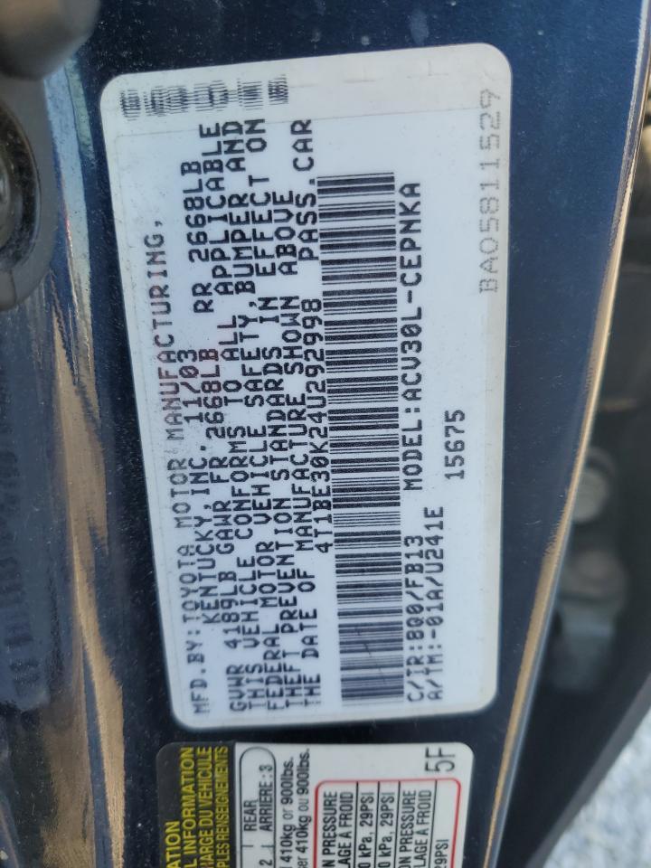 2004 TOYOTA CAMRY
