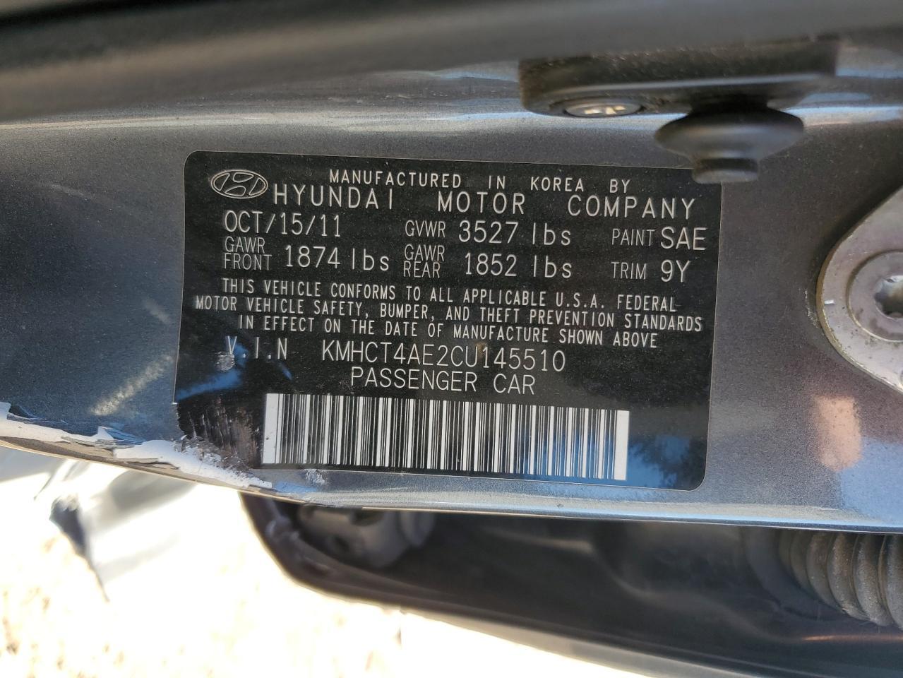 2012 HYUNDAI ACCENT