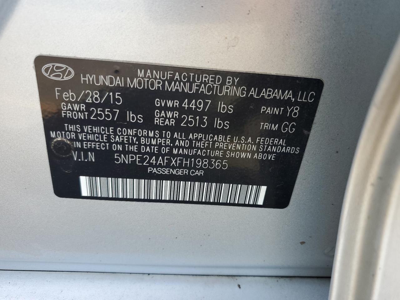 2015 HYUNDAI SONATA