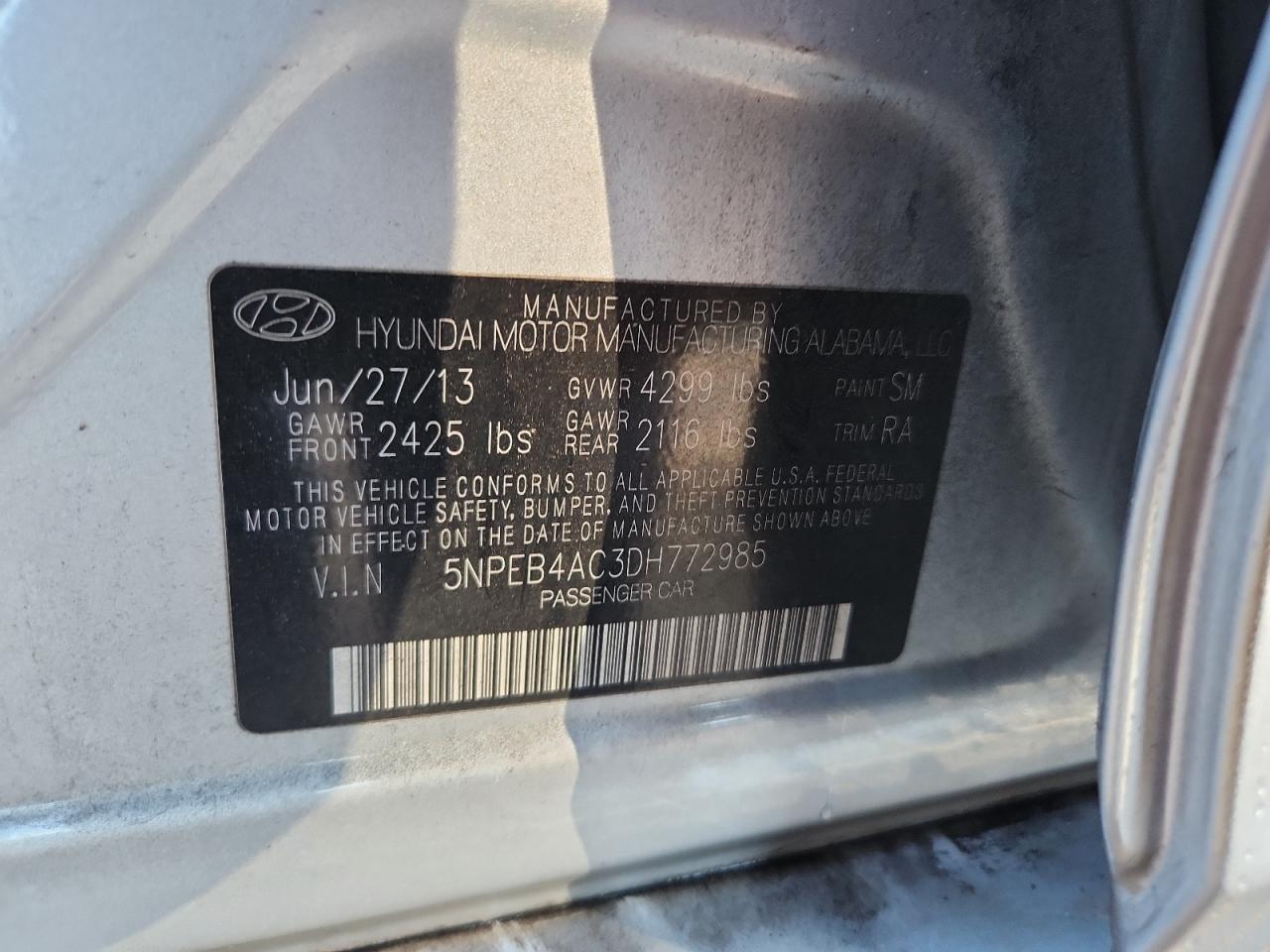 2013 HYUNDAI SONATA