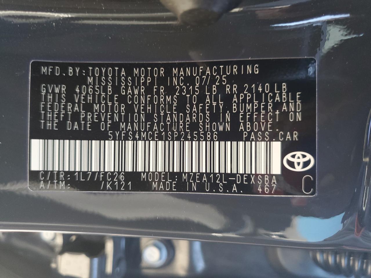 2025 TOYOTA COROLLA