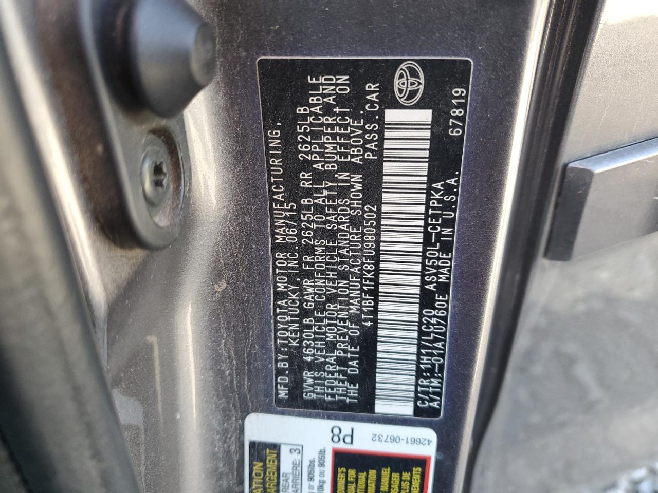 2015 TOYOTA CAMRY