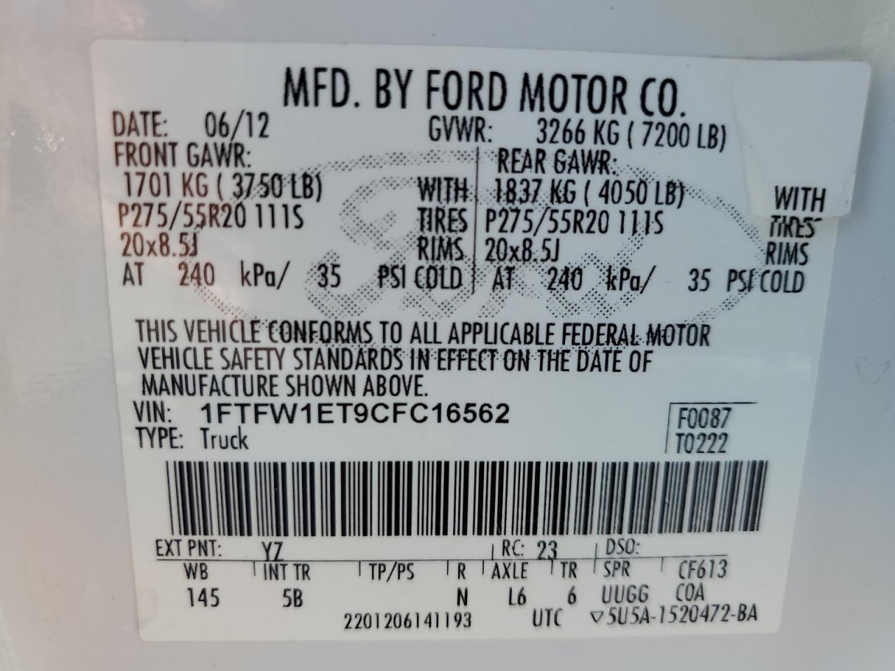 2012 FORD F-150