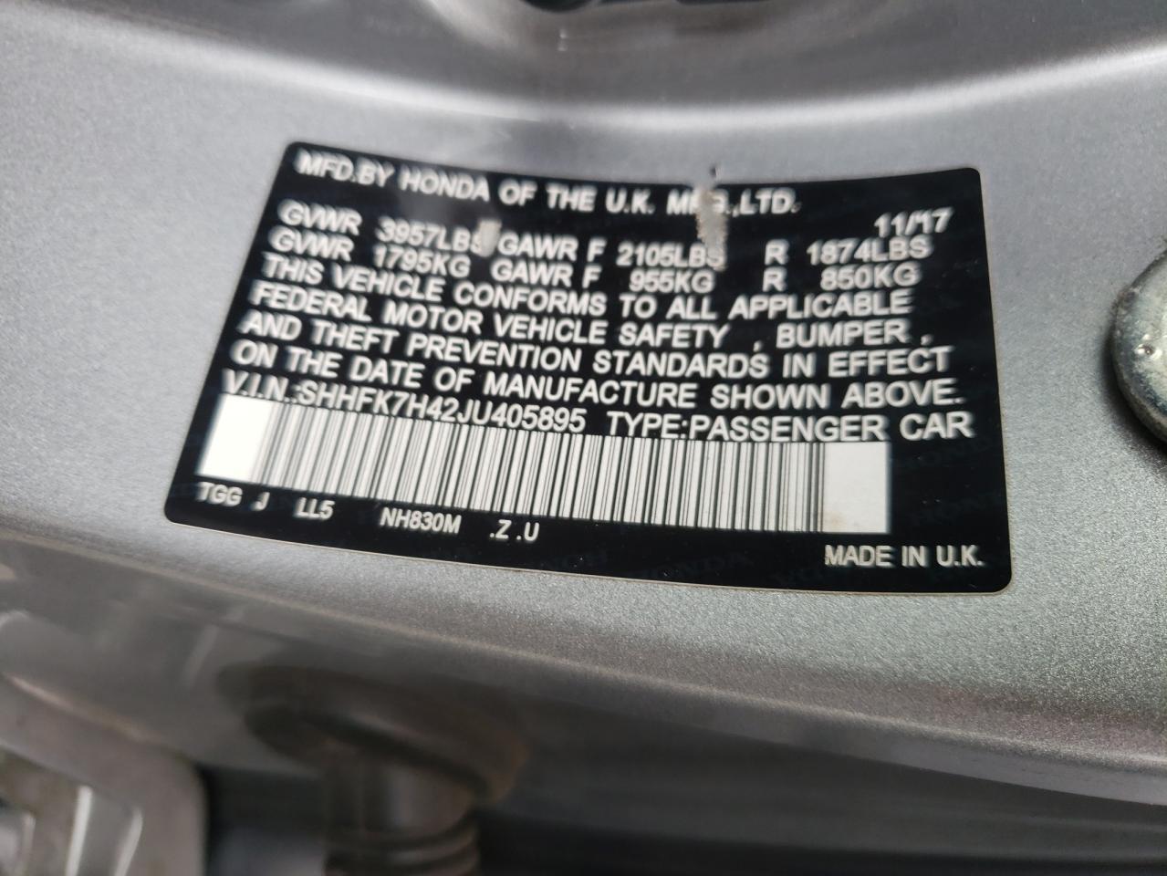 2018 HONDA CIVIC