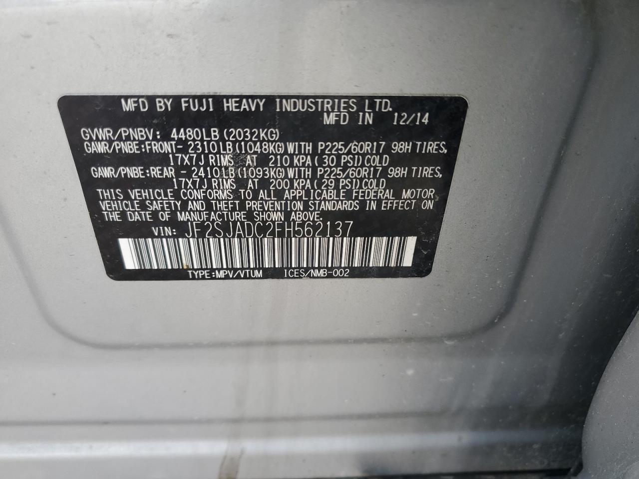 2015 SUBARU FORESTER