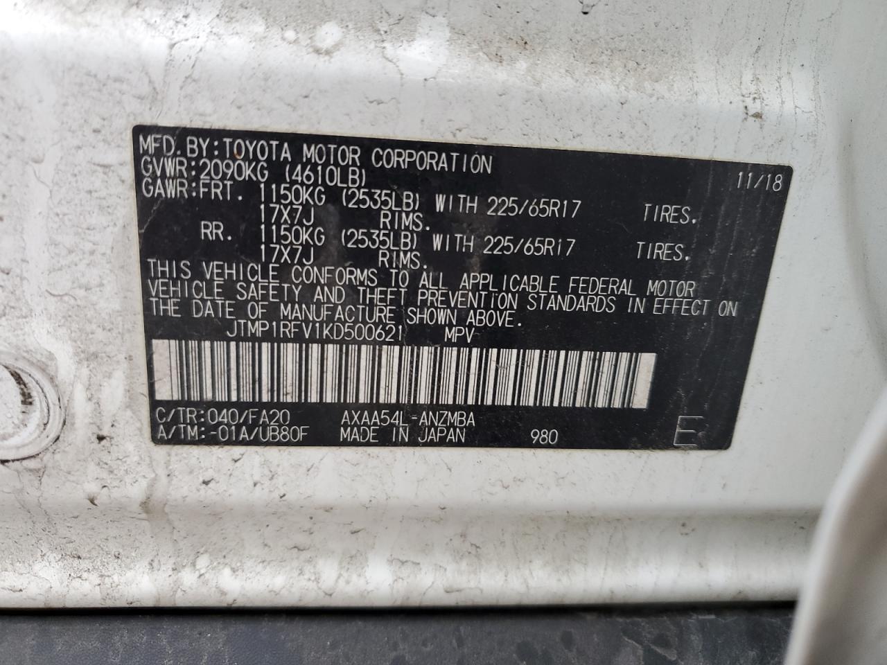2019 TOYOTA RAV4
