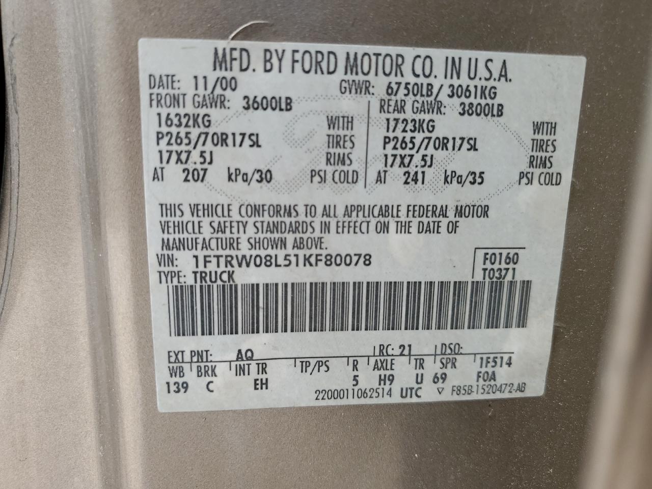 2001 FORD F-150