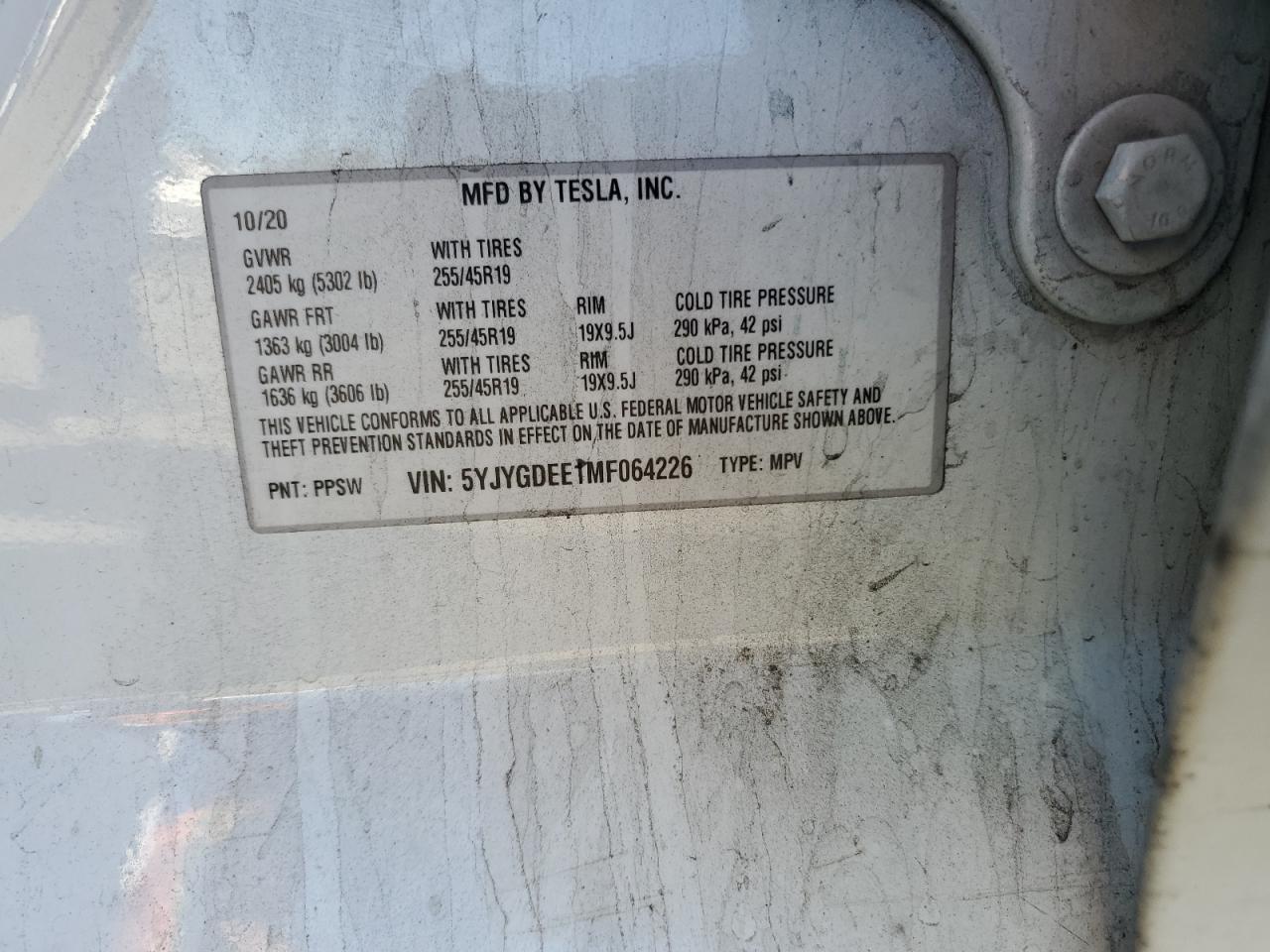 2021 TESLA MODEL Y