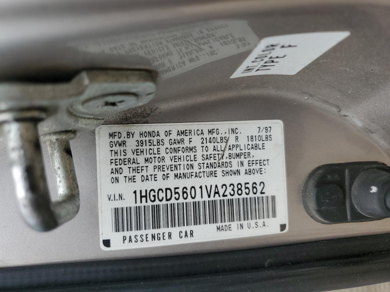 1997 HONDA ACCORD