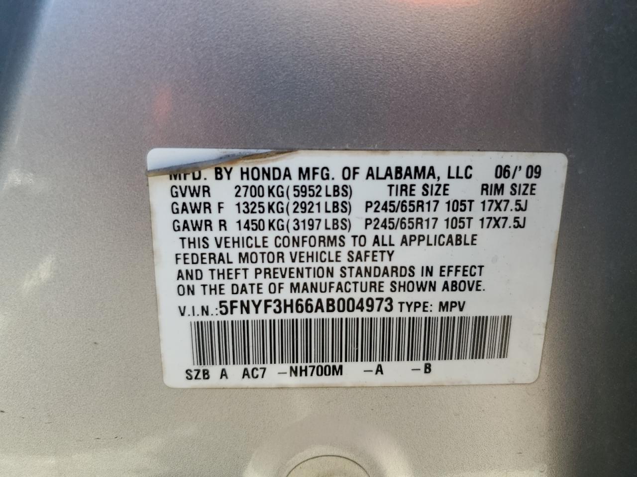 2010 HONDA PILOT