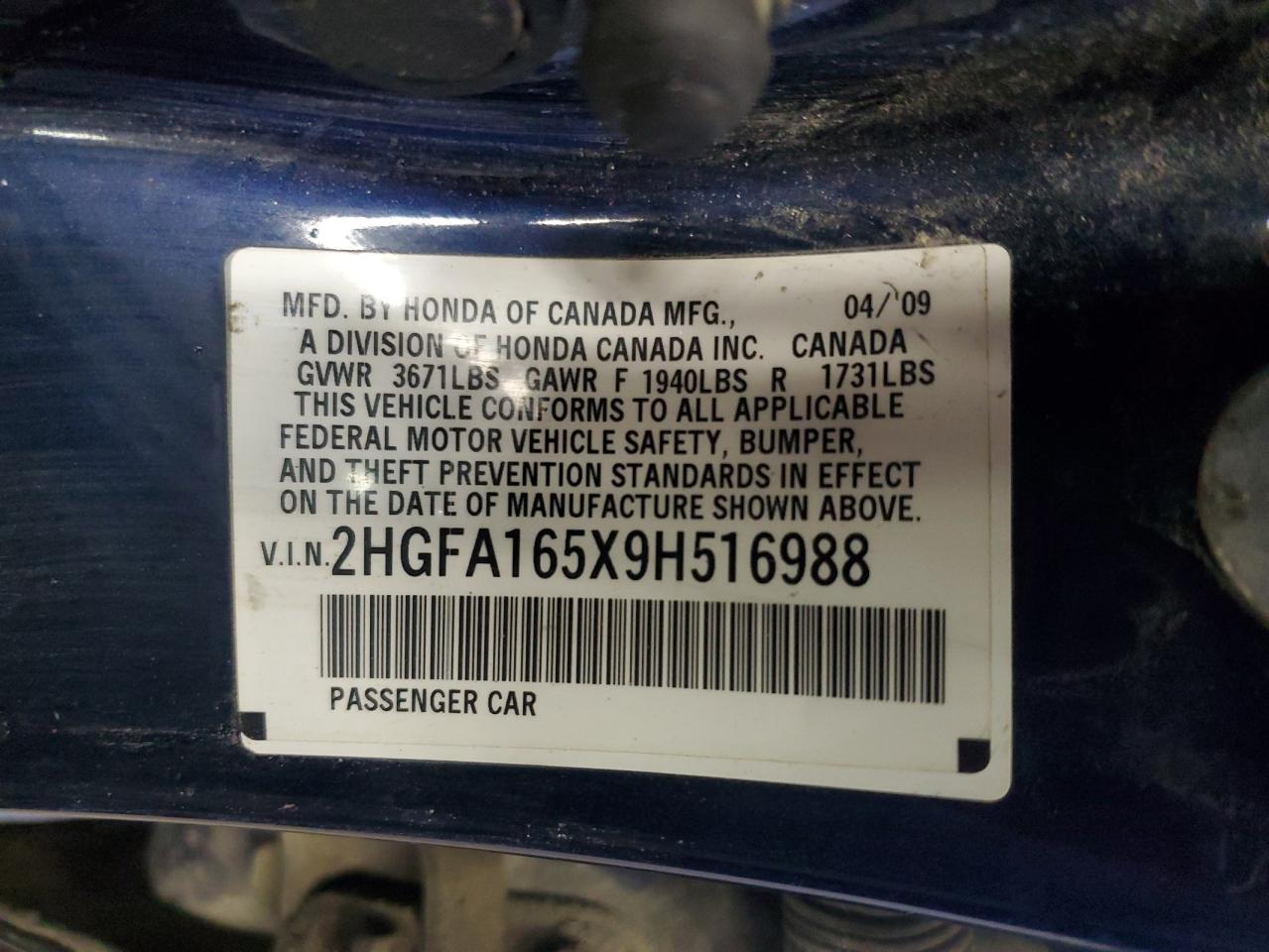 2009 HONDA CIVIC