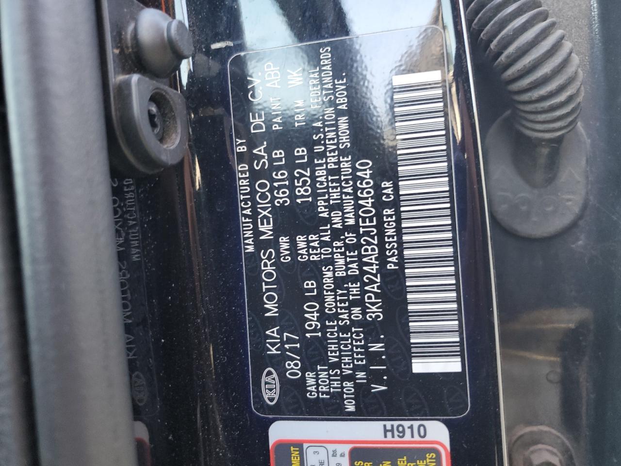 2018 KIA RIO