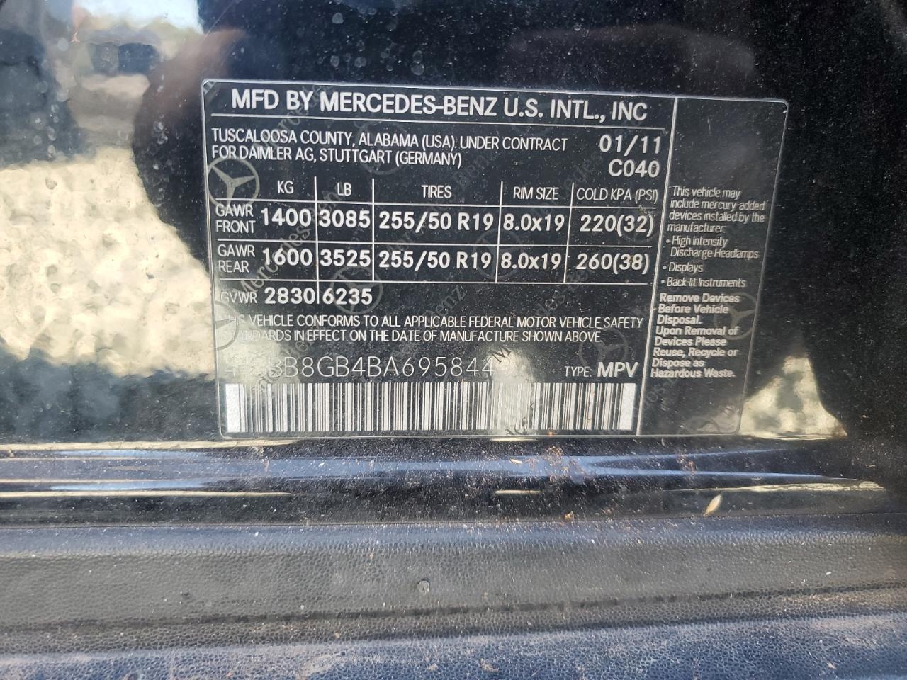 2011 MERCEDES-BENZ ML-Class