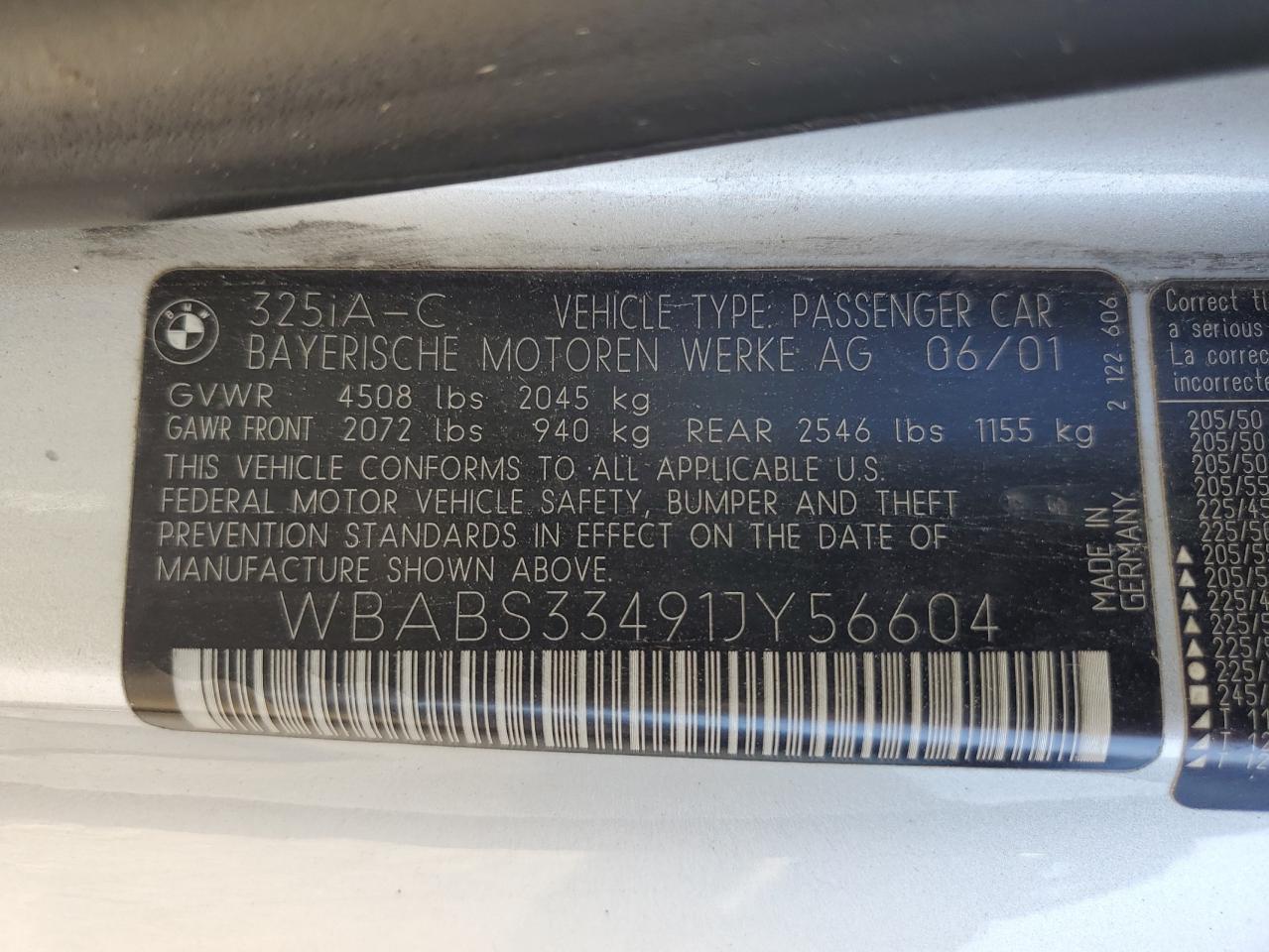 2001 BMW 3 SERIES