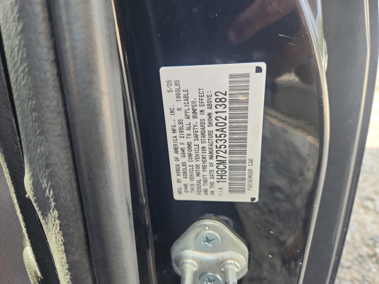 2005 HONDA ACCORD