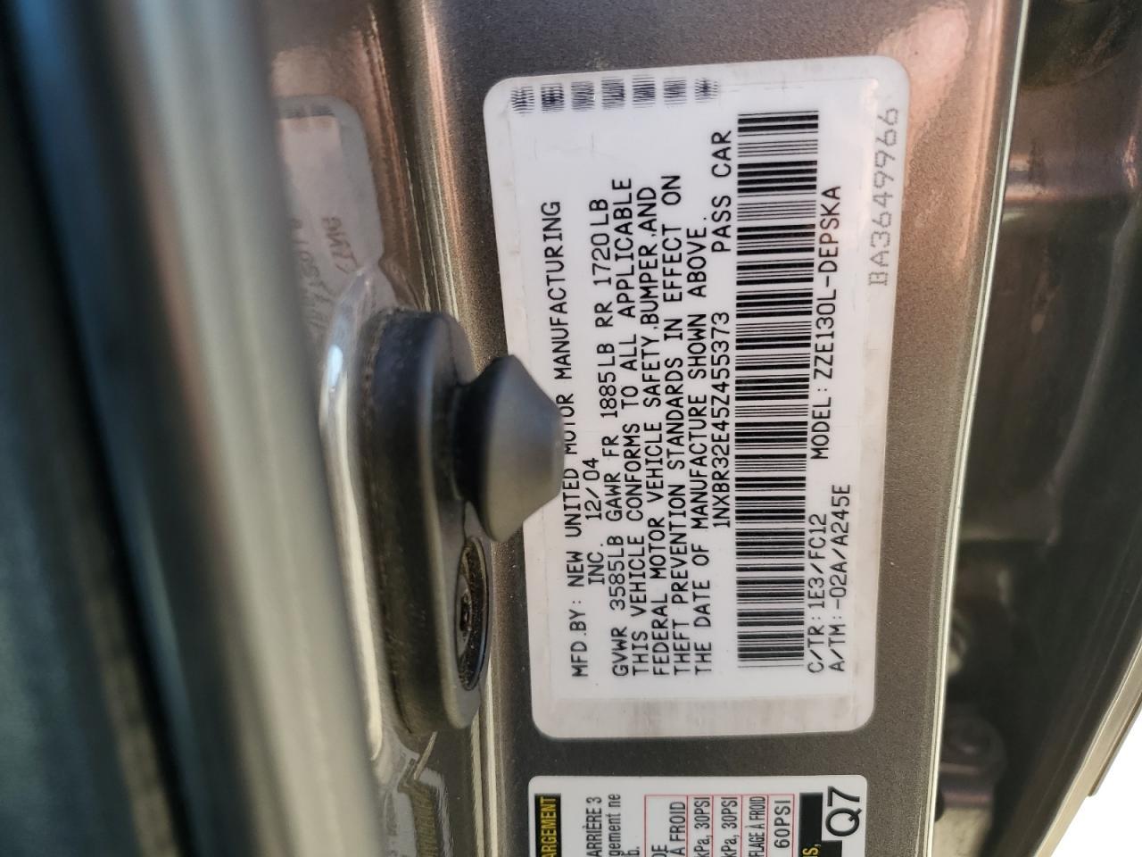 2005 TOYOTA COROLLA