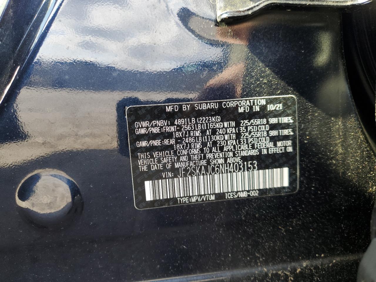2022 SUBARU FORESTER