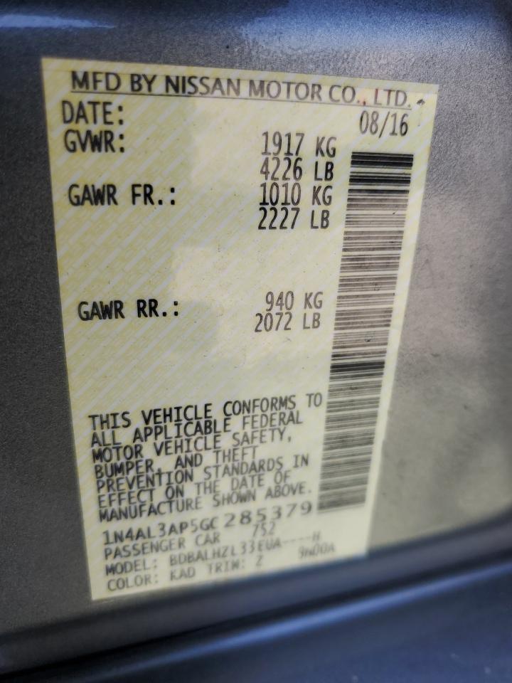 2016 NISSAN ALTIMA