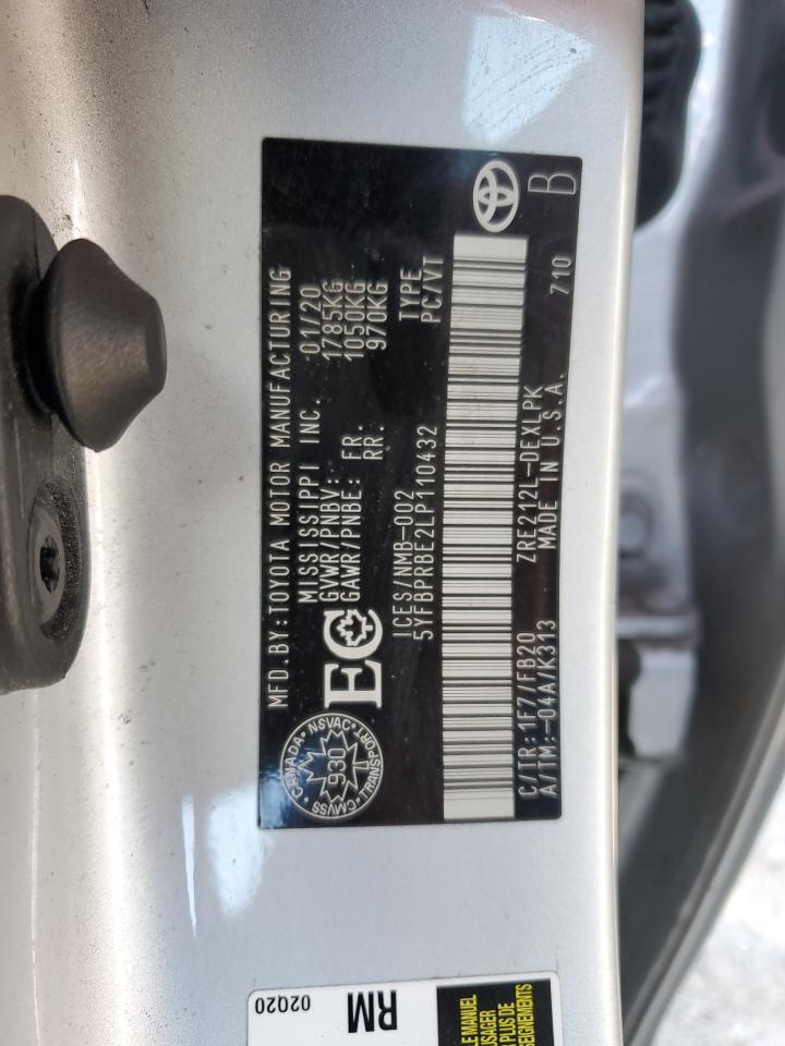2020 TOYOTA COROLLA