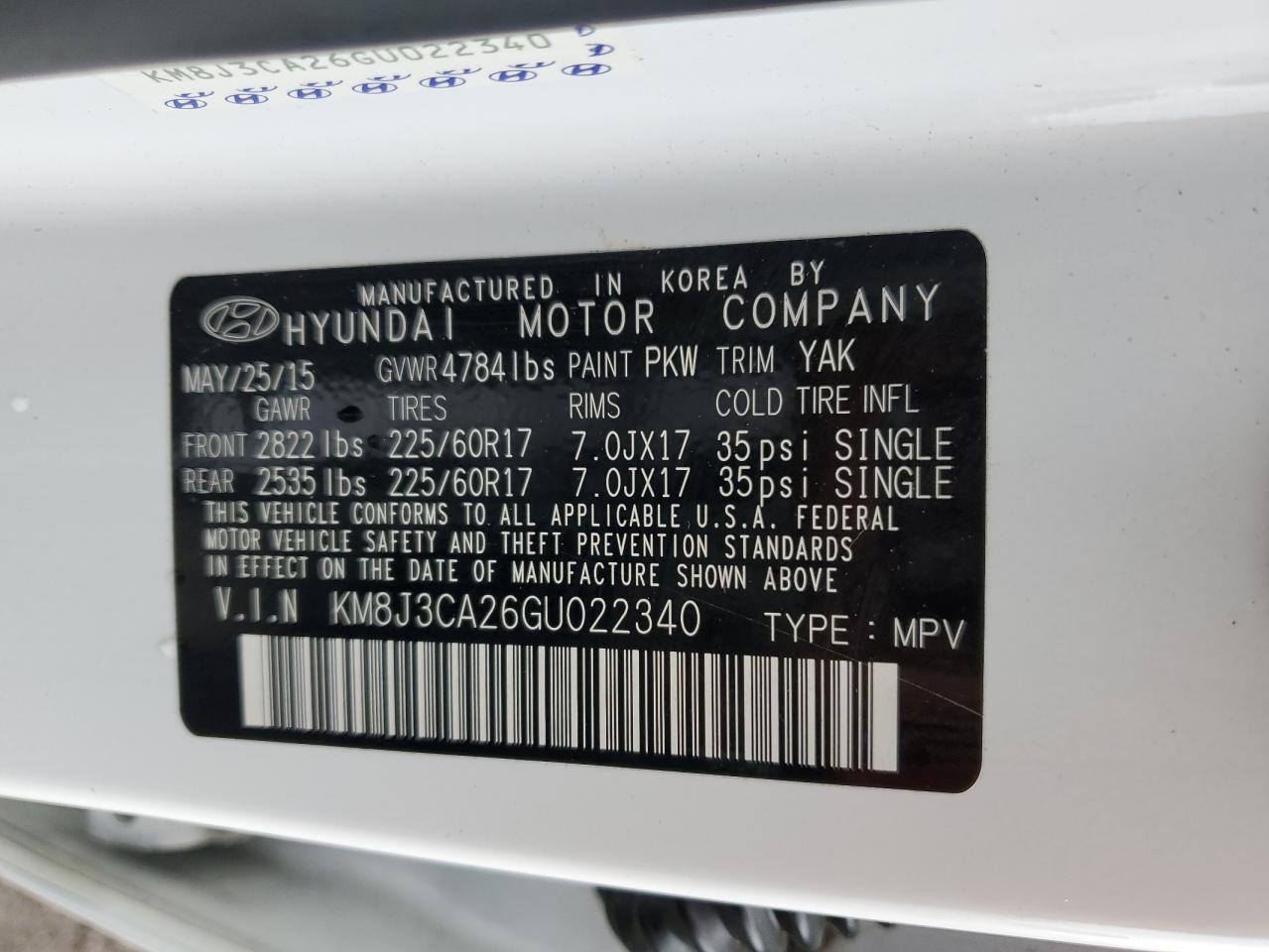 2016 HYUNDAI TUCSON