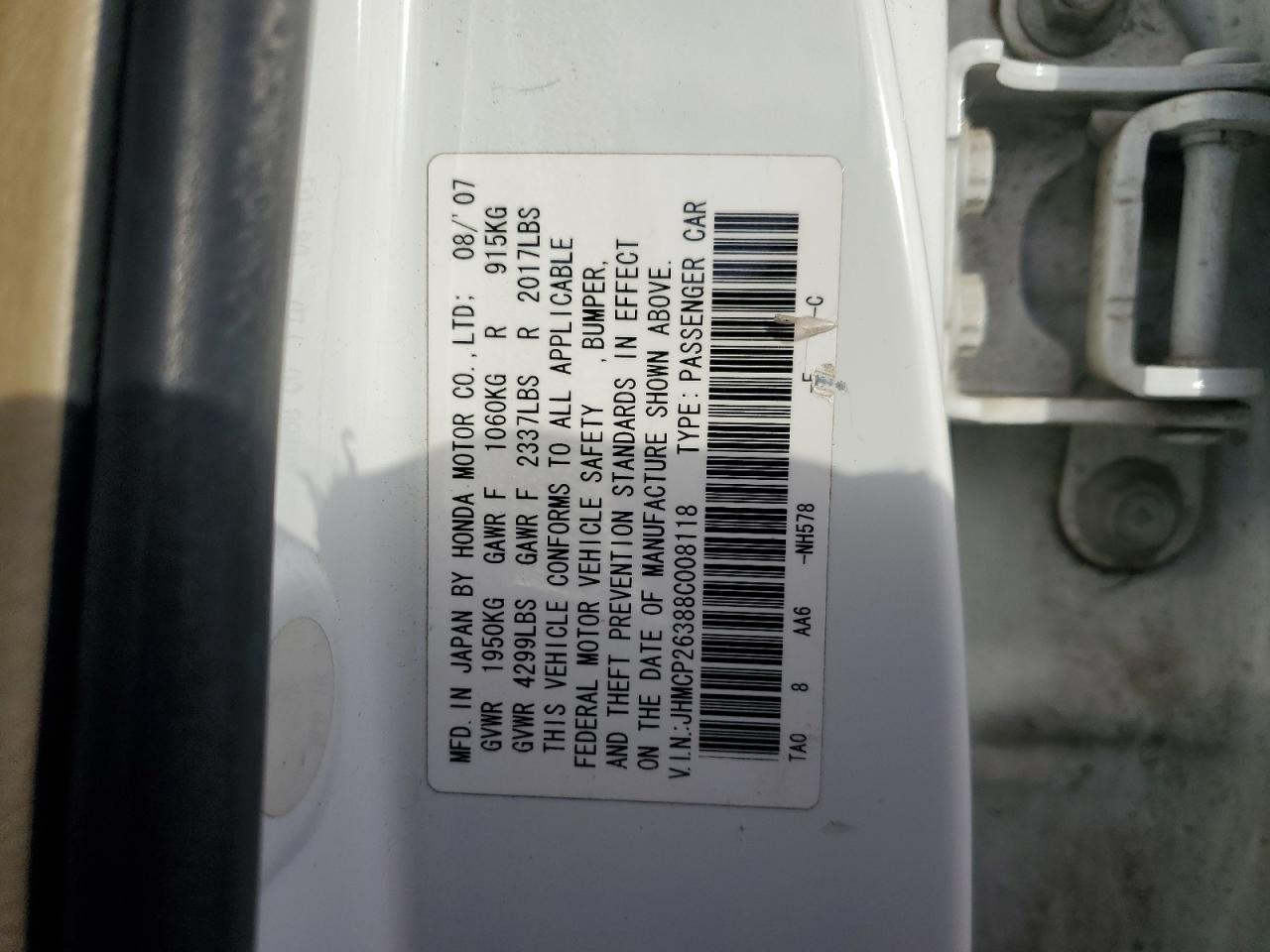2008 HONDA ACCORD