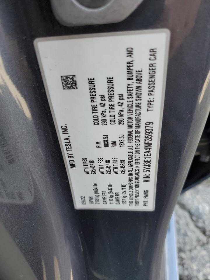 2022 TESLA MODEL 3