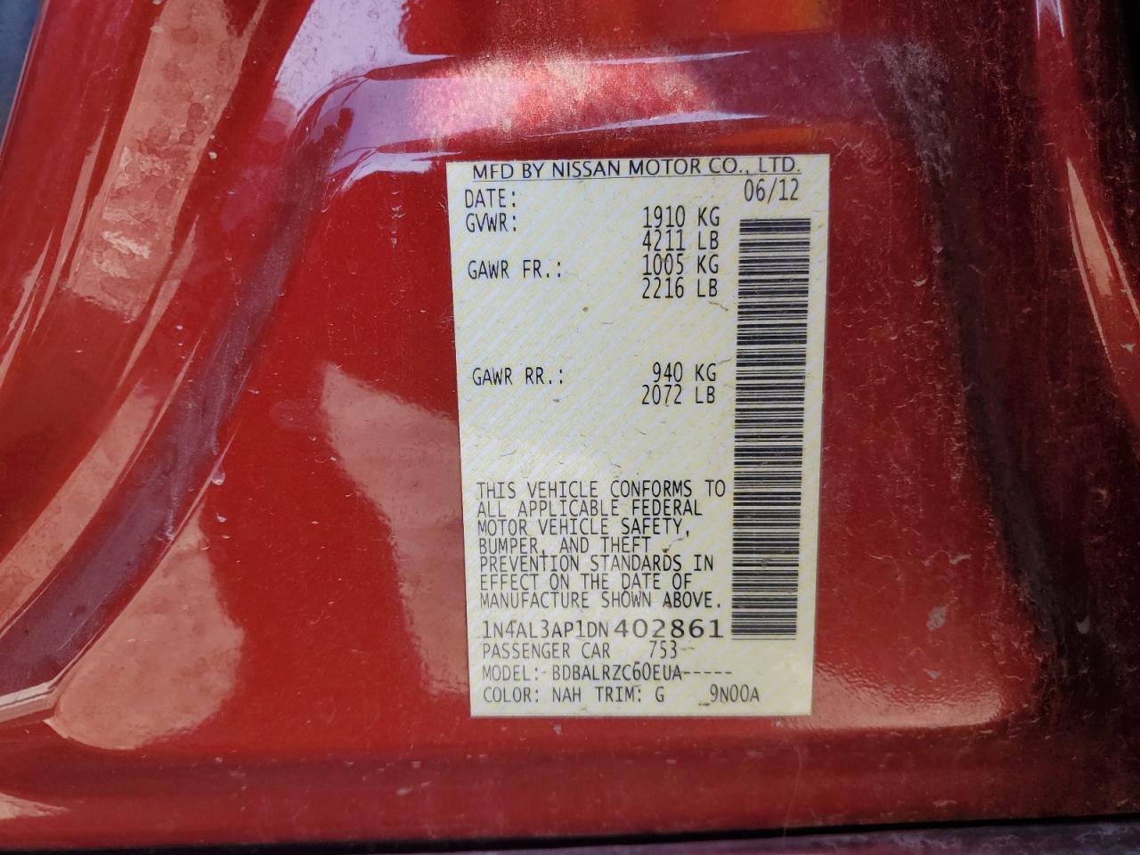 2013 NISSAN ALTIMA