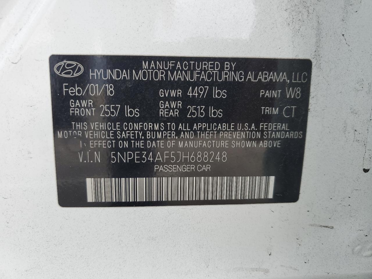2018 HYUNDAI SONATA