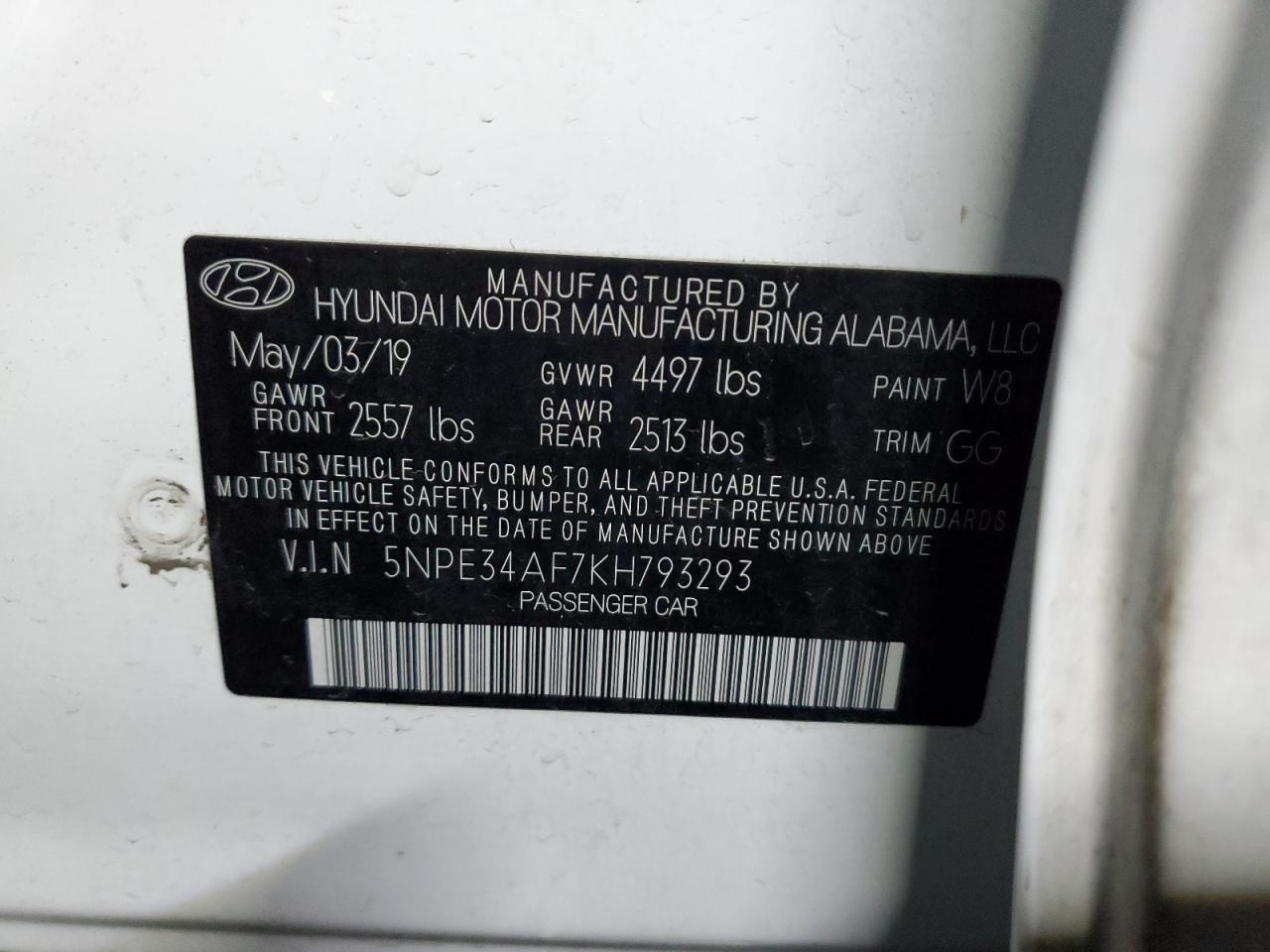 2019 HYUNDAI SONATA
