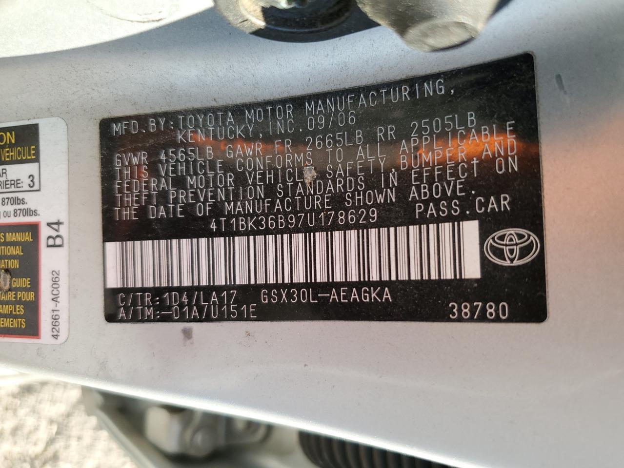 2007 TOYOTA Avalon