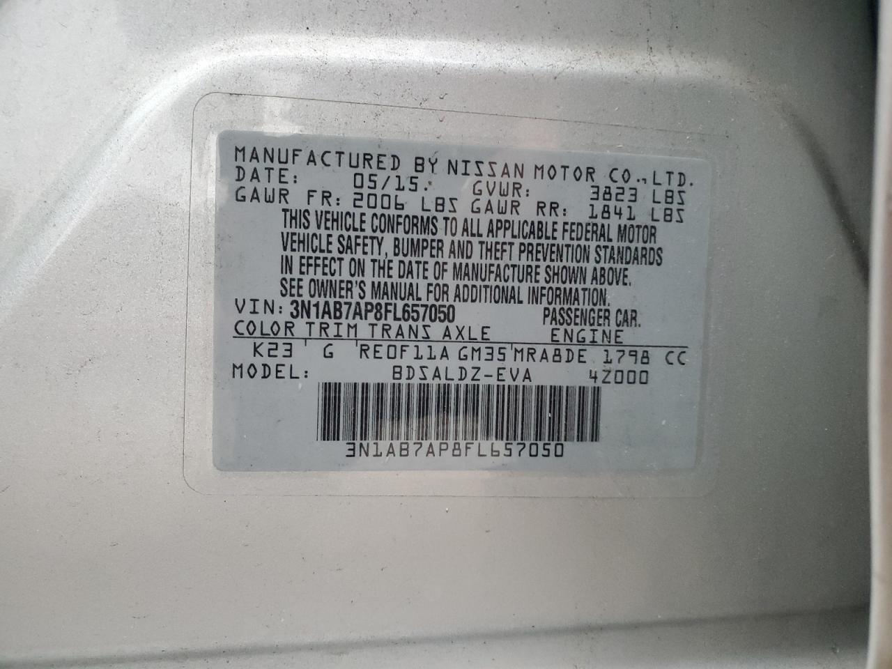 2015 NISSAN SENTRA