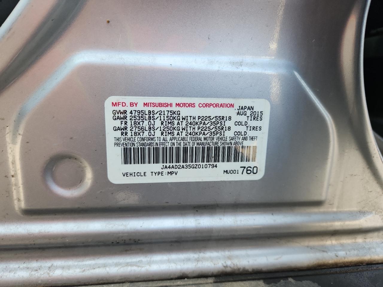 2016 MITSUBISHI outlander