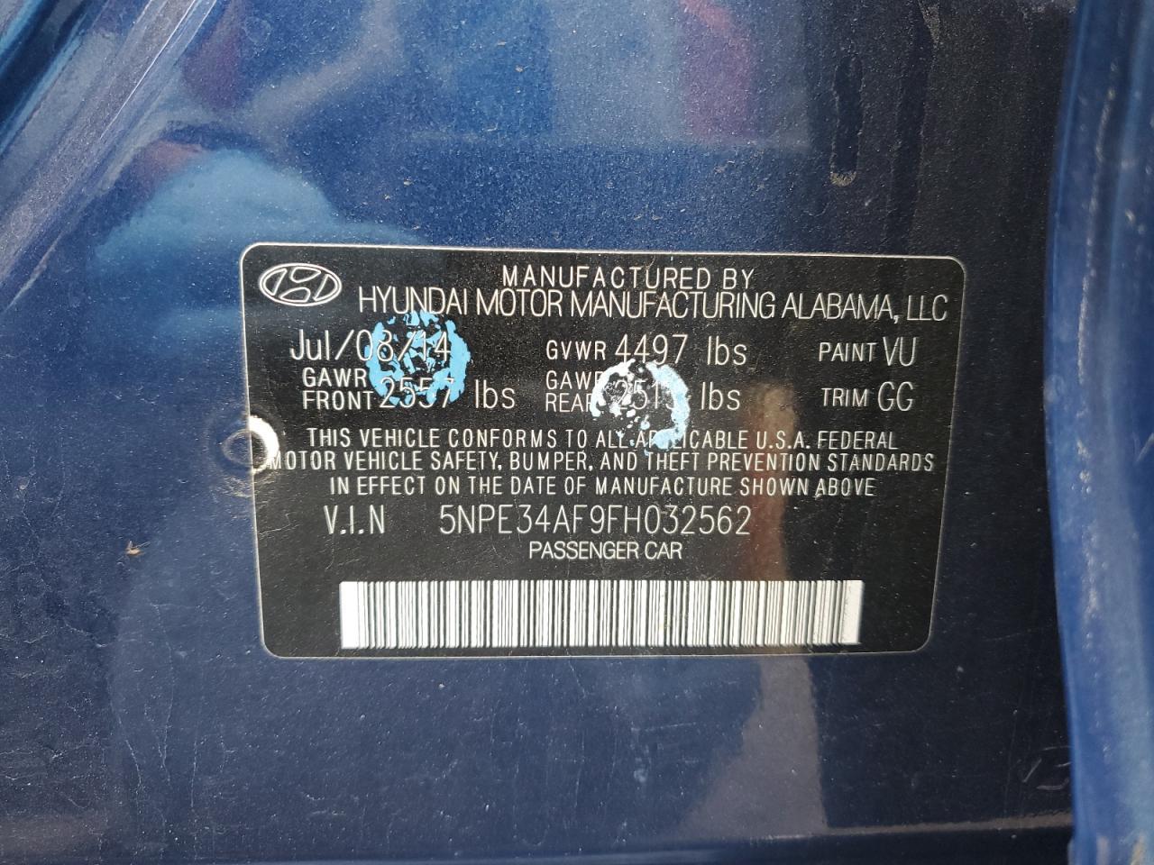 2014 HYUNDAI SONATA
