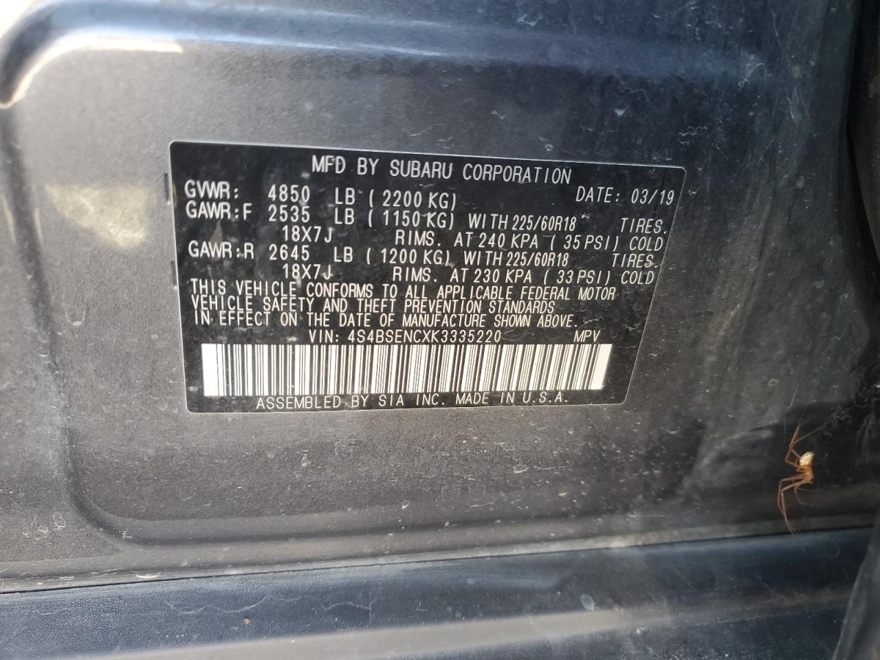 2019 SUBARU Outback