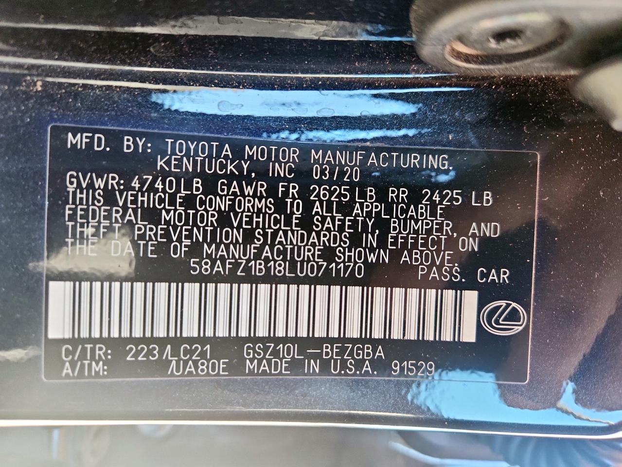 2020 LEXUS ES 350