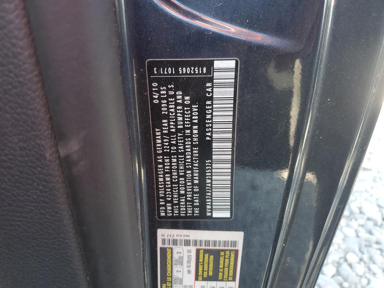 2010 VOLKSWAGEN GOLF