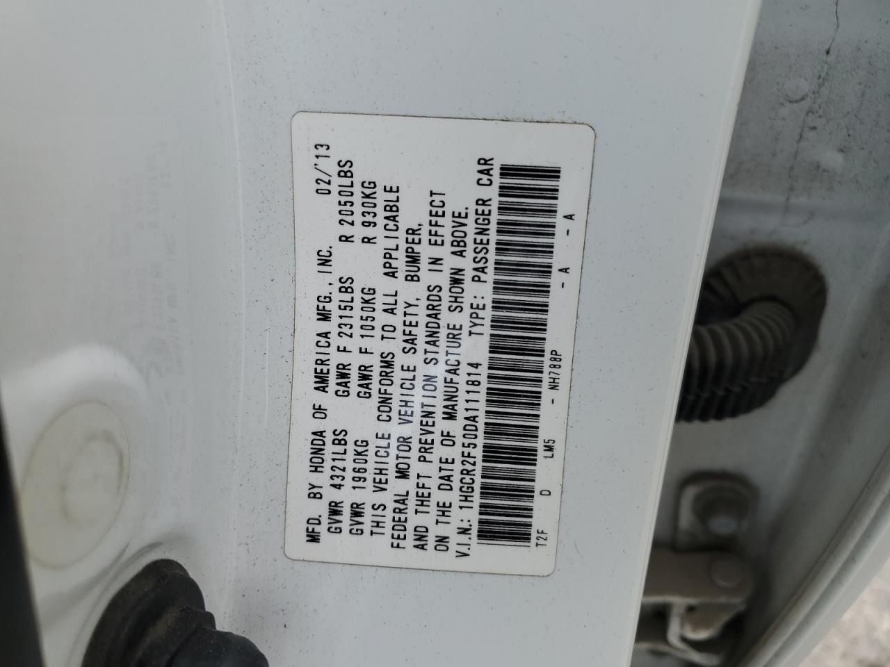 2013 HONDA ACCORD