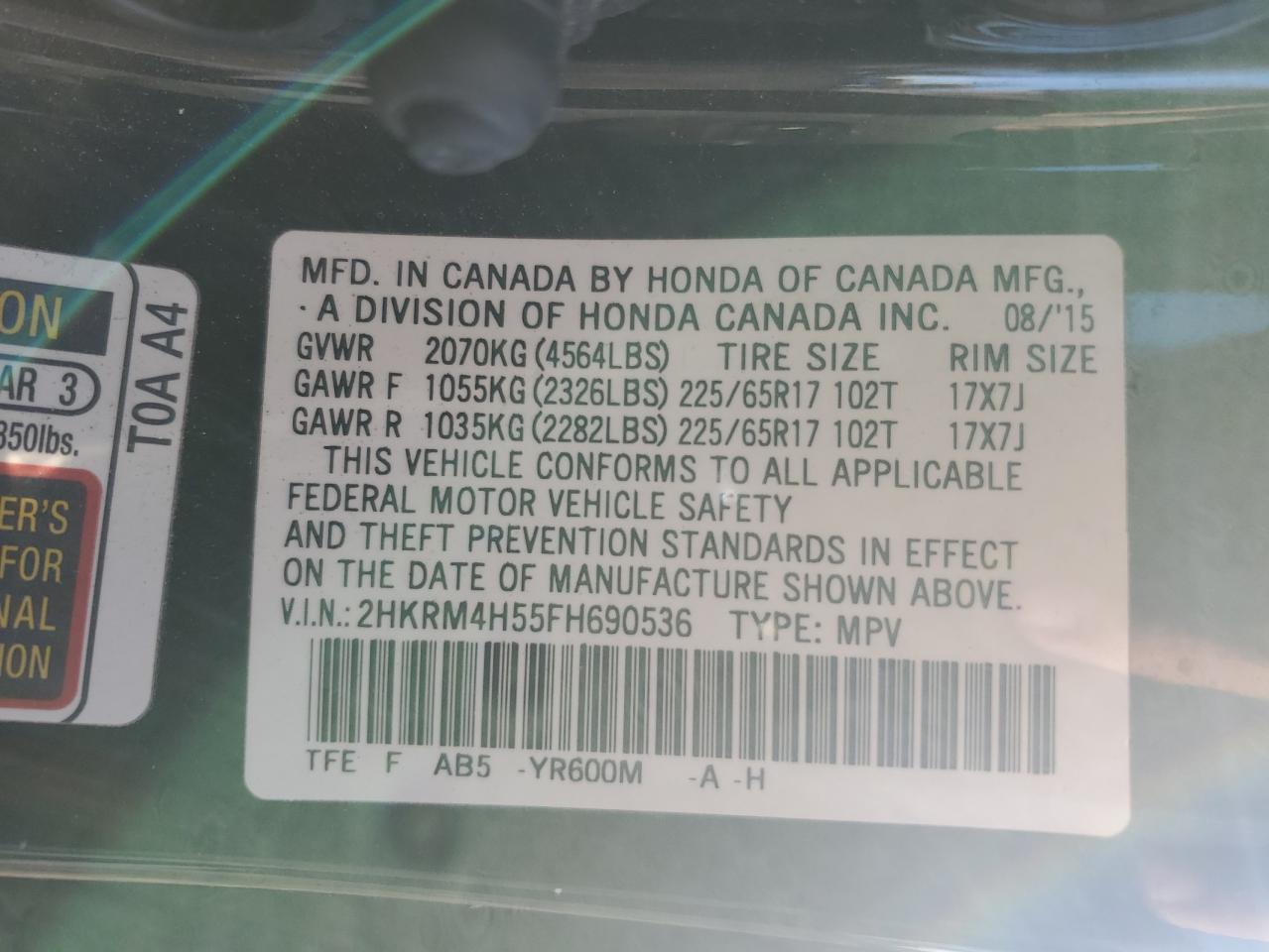 2015 HONDA CR-V