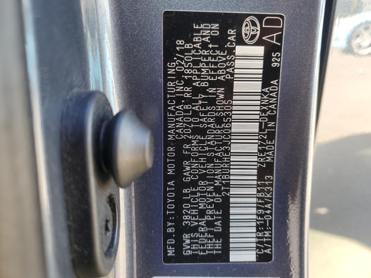 2018 TOYOTA COROLLA
