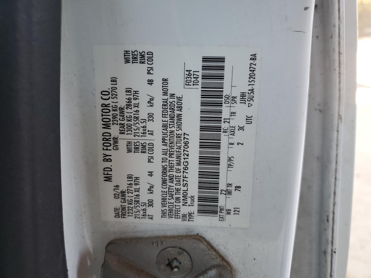2016 FORD TRANSIT CONNECT