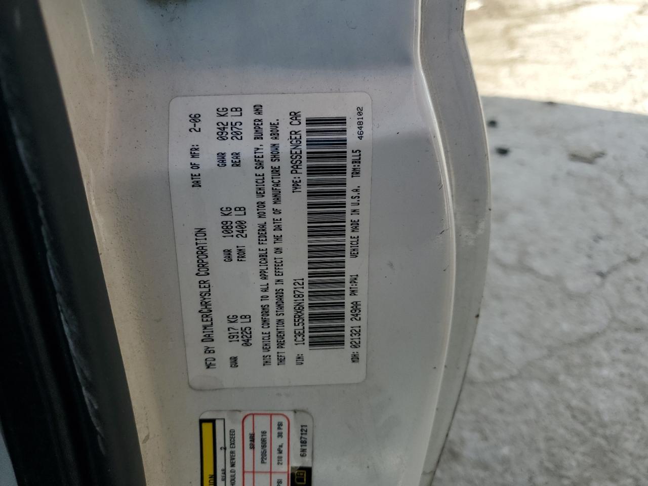 2006 CHRYSLER Sebring